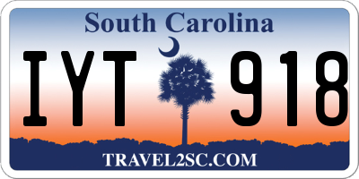 SC license plate IYT918