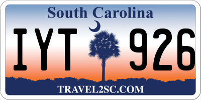 SC license plate IYT926