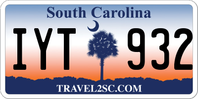 SC license plate IYT932