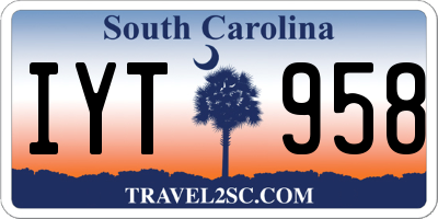 SC license plate IYT958