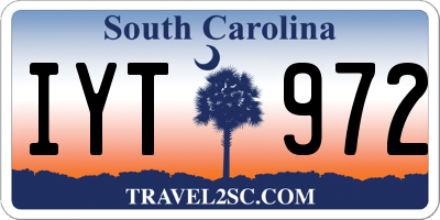 SC license plate IYT972