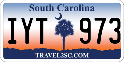 SC license plate IYT973