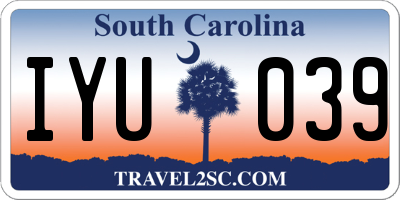 SC license plate IYU039