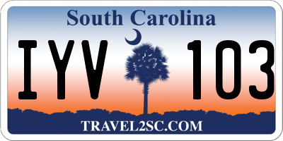 SC license plate IYV103