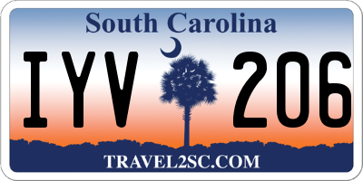 SC license plate IYV206