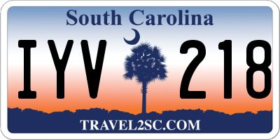SC license plate IYV218