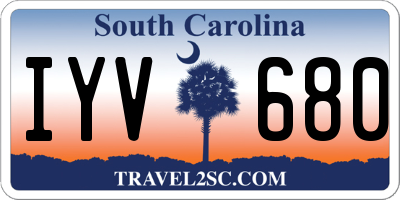 SC license plate IYV680