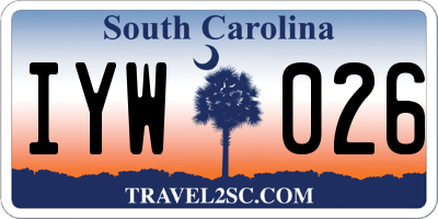 SC license plate IYW026