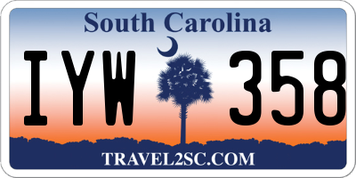 SC license plate IYW358
