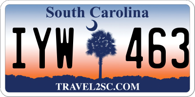 SC license plate IYW463