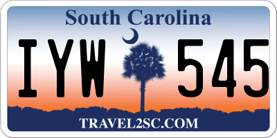 SC license plate IYW545