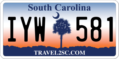 SC license plate IYW581