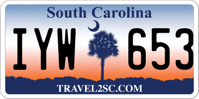 SC license plate IYW653