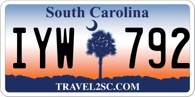 SC license plate IYW792