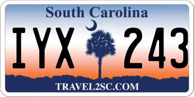 SC license plate IYX243
