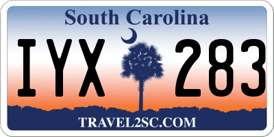 SC license plate IYX283