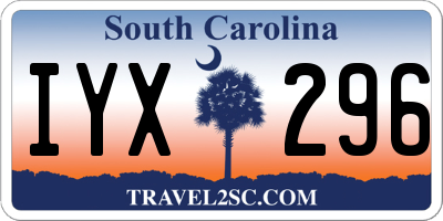 SC license plate IYX296