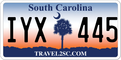 SC license plate IYX445