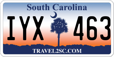 SC license plate IYX463