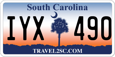 SC license plate IYX490