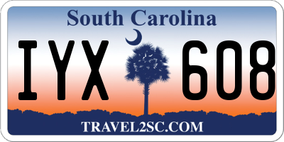 SC license plate IYX608