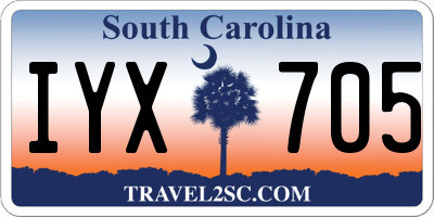 SC license plate IYX705