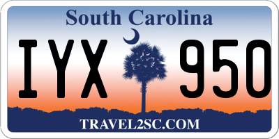 SC license plate IYX950