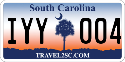 SC license plate IYY004