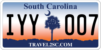 SC license plate IYY007