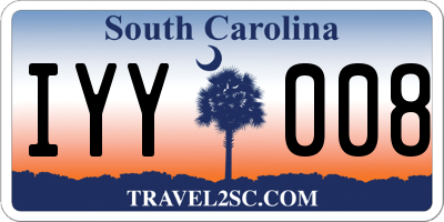SC license plate IYY008