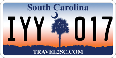 SC license plate IYY017