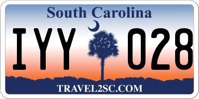 SC license plate IYY028
