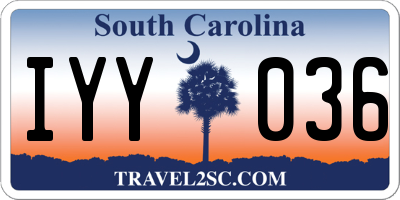 SC license plate IYY036