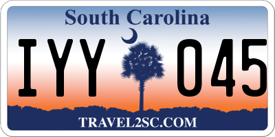 SC license plate IYY045
