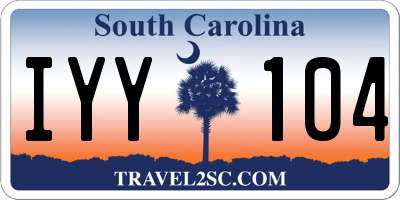 SC license plate IYY104