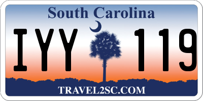 SC license plate IYY119
