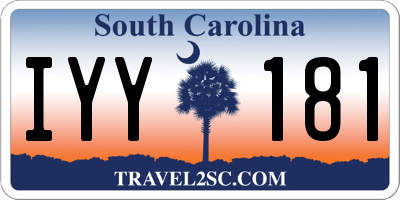 SC license plate IYY181