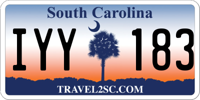 SC license plate IYY183