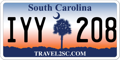 SC license plate IYY208