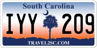 SC license plate IYY209
