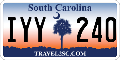SC license plate IYY240