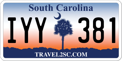 SC license plate IYY381