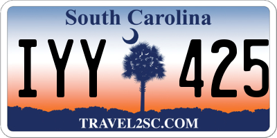 SC license plate IYY425