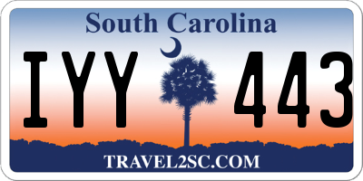 SC license plate IYY443