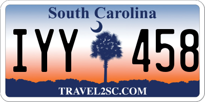 SC license plate IYY458
