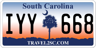 SC license plate IYY668