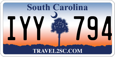 SC license plate IYY794