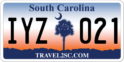 SC license plate IYZ021