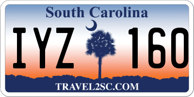 SC license plate IYZ160