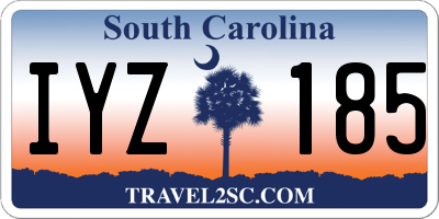 SC license plate IYZ185